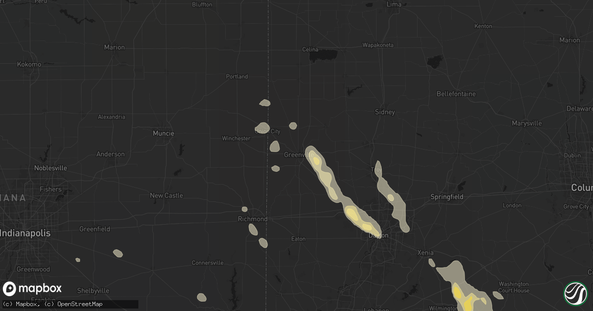 Hail map in Greenville, OH on September 4, 2026