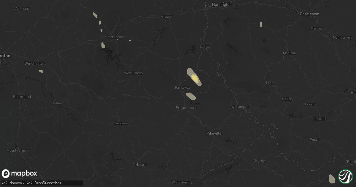 Hail map in Hagerhill, KY on September 4, 2026