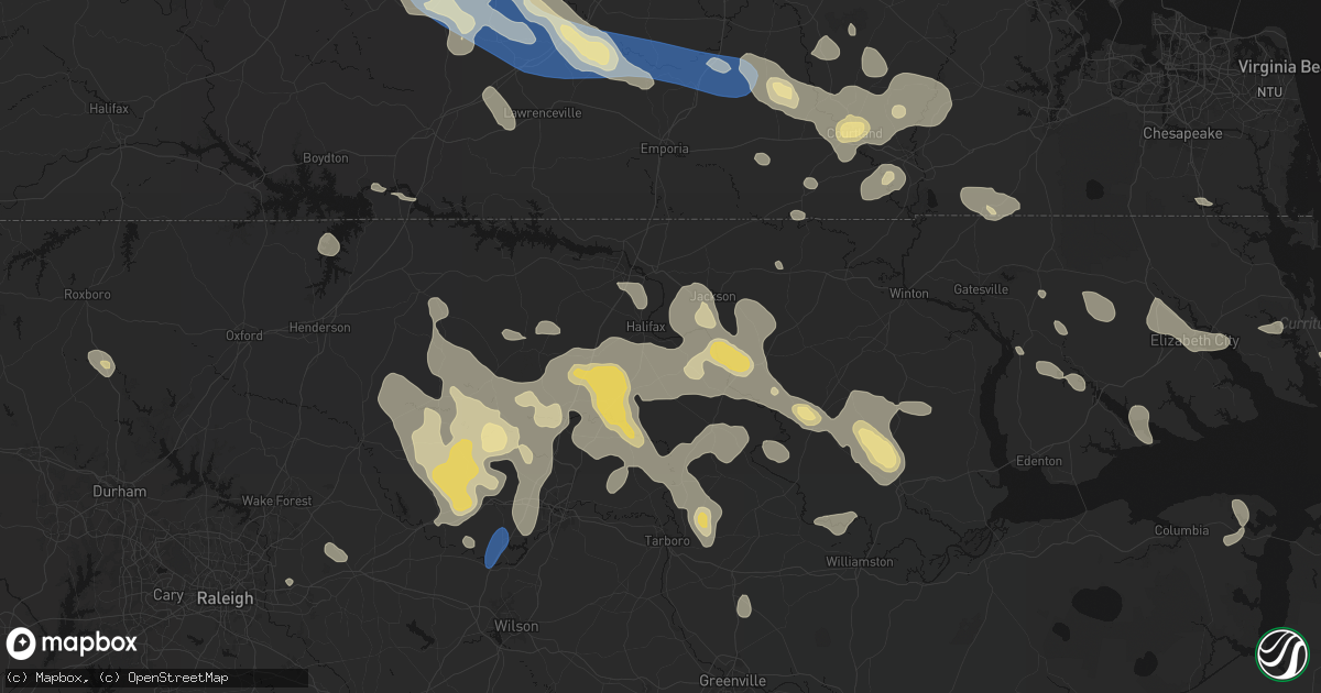 Hail map in Halifax, NC on September 4, 2026