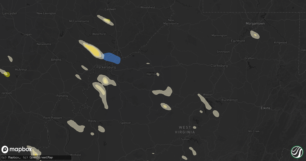 Hail map in Harrisville, WV on September 4, 2026