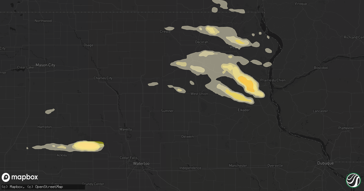 Hail map in Hawkeye, IA on September 4, 2026