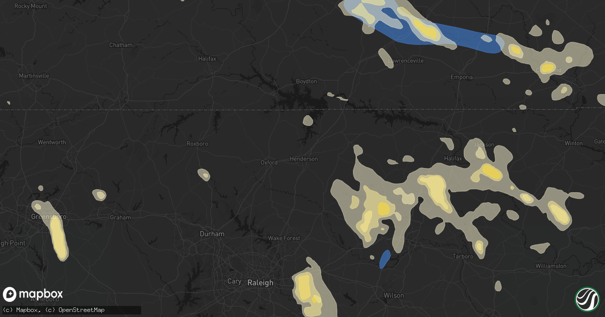 Hail map in Henderson, NC on September 4, 2026