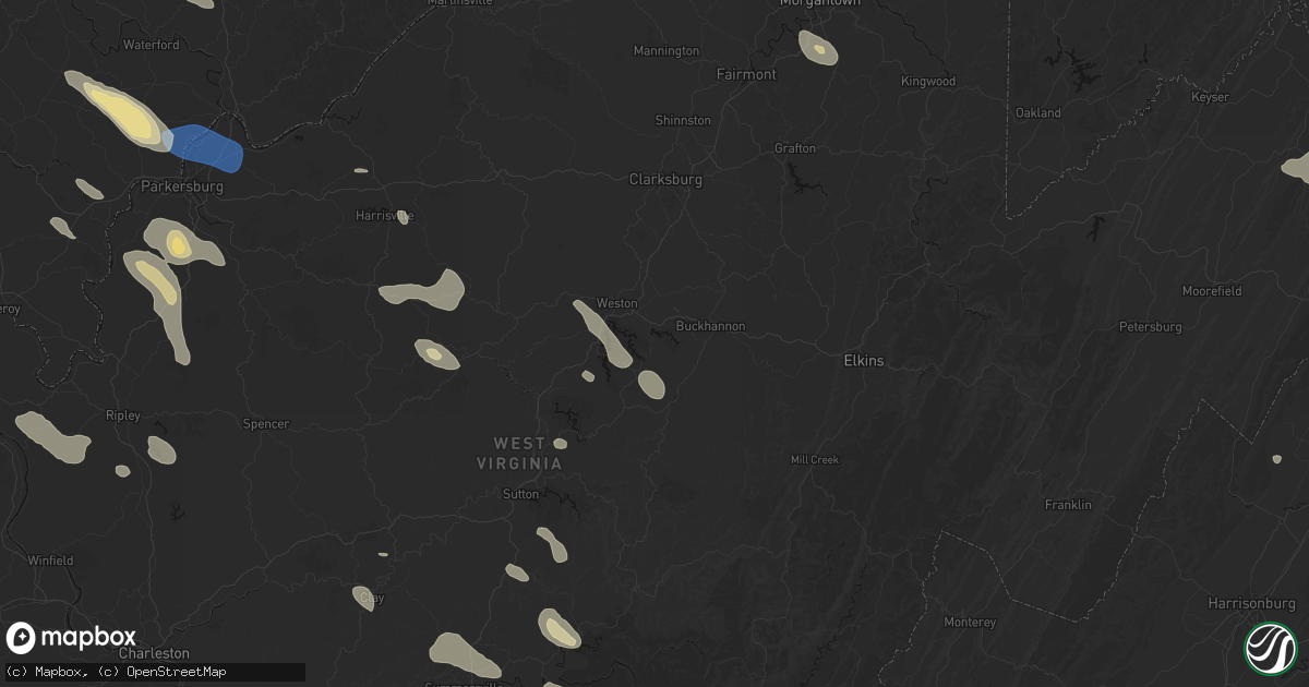 Hail map in Horner, WV on September 4, 2026