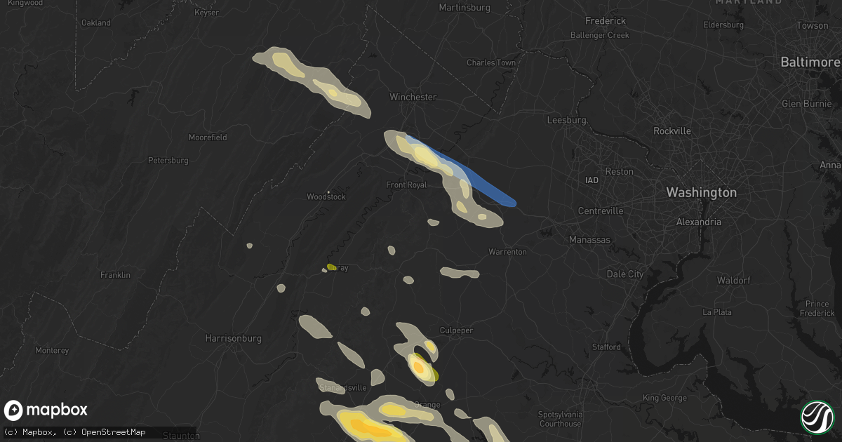 Hail map in Huntly, VA on September 4, 2026