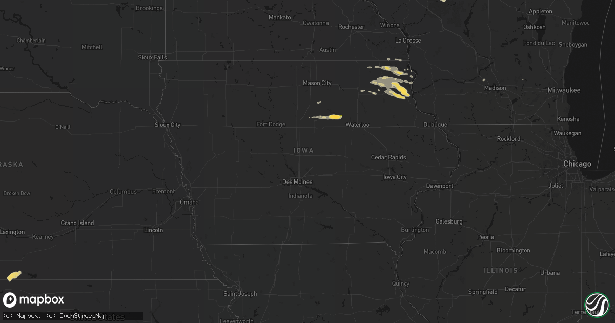 Hail map in Iowa on September 4, 2026