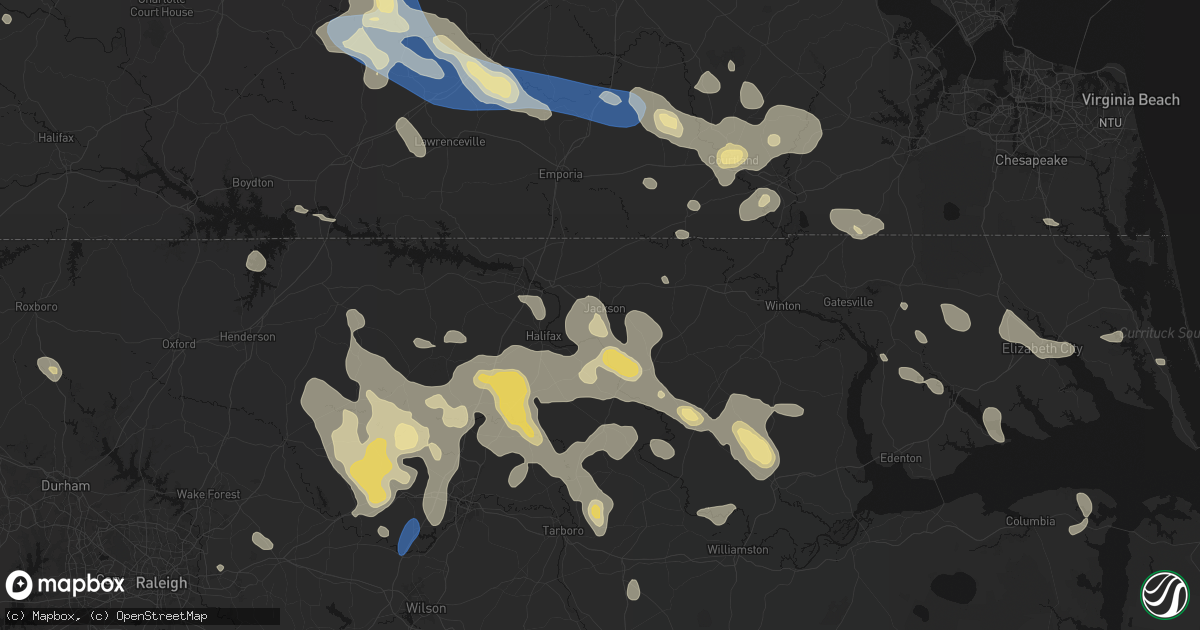 Hail map in Jackson, NC on September 4, 2026