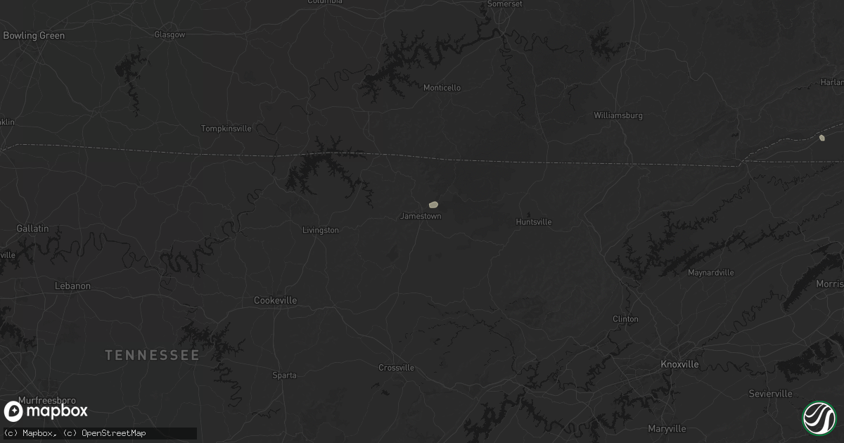Hail map in Jamestown, TN on September 4, 2026