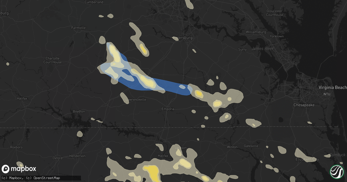Hail map in Jarratt, VA on September 4, 2026