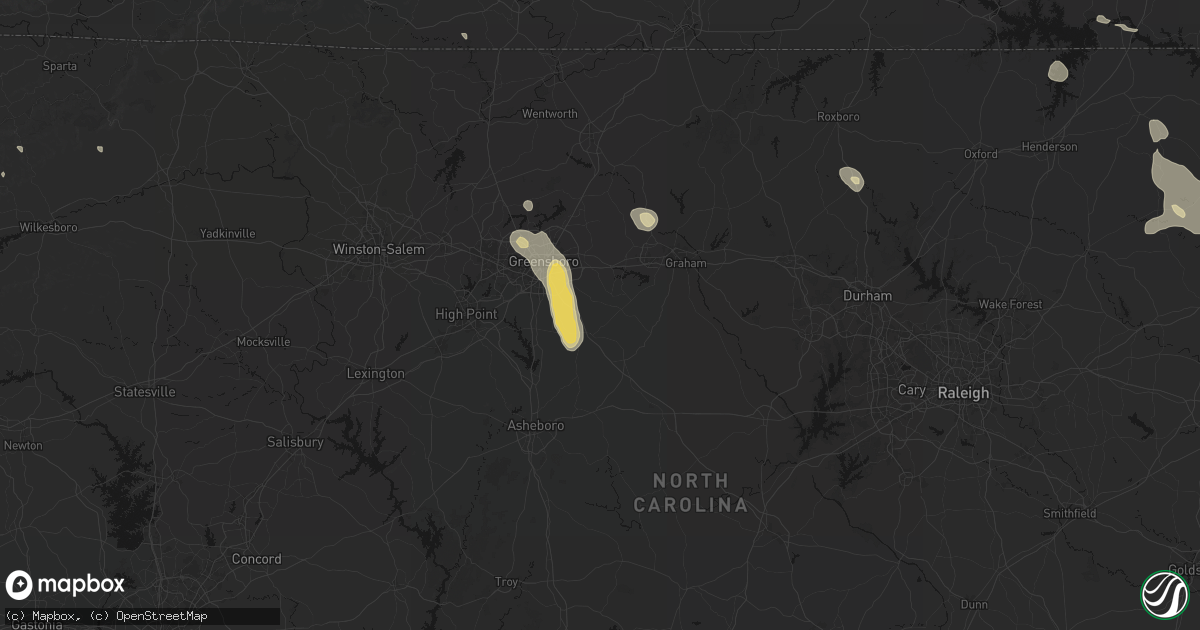 Hail map in Julian, NC on September 4, 2026