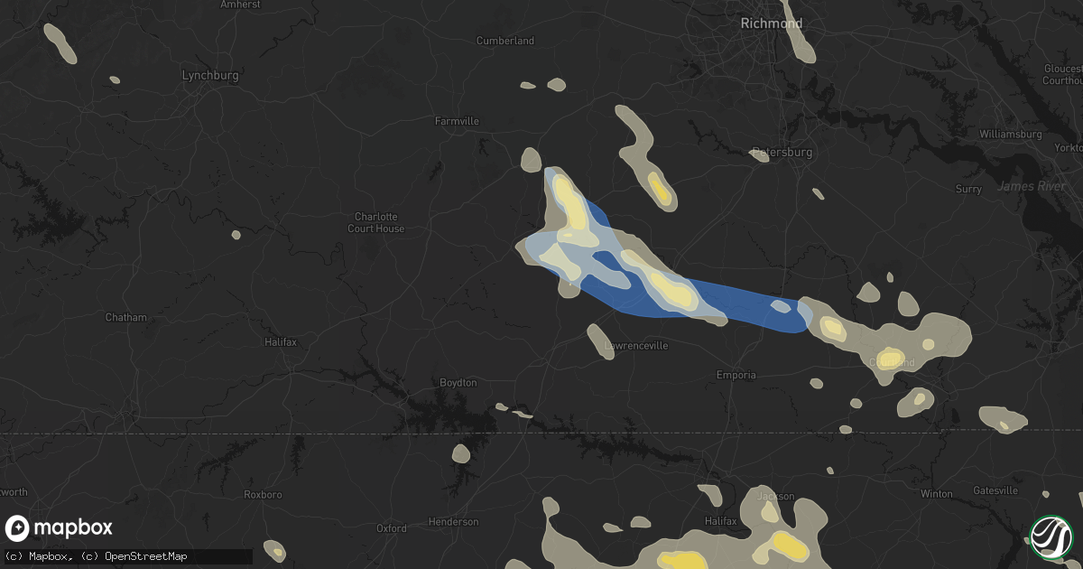Hail map in Kenbridge, VA on September 4, 2026