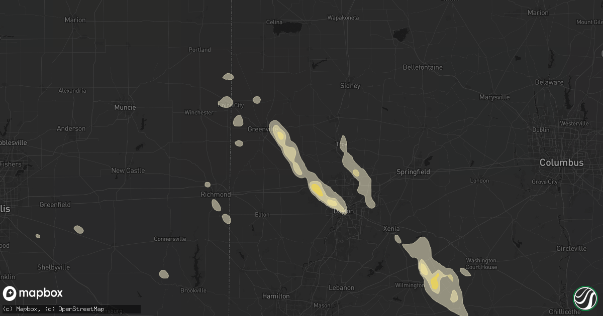 Hail map in Laura, OH on September 4, 2026