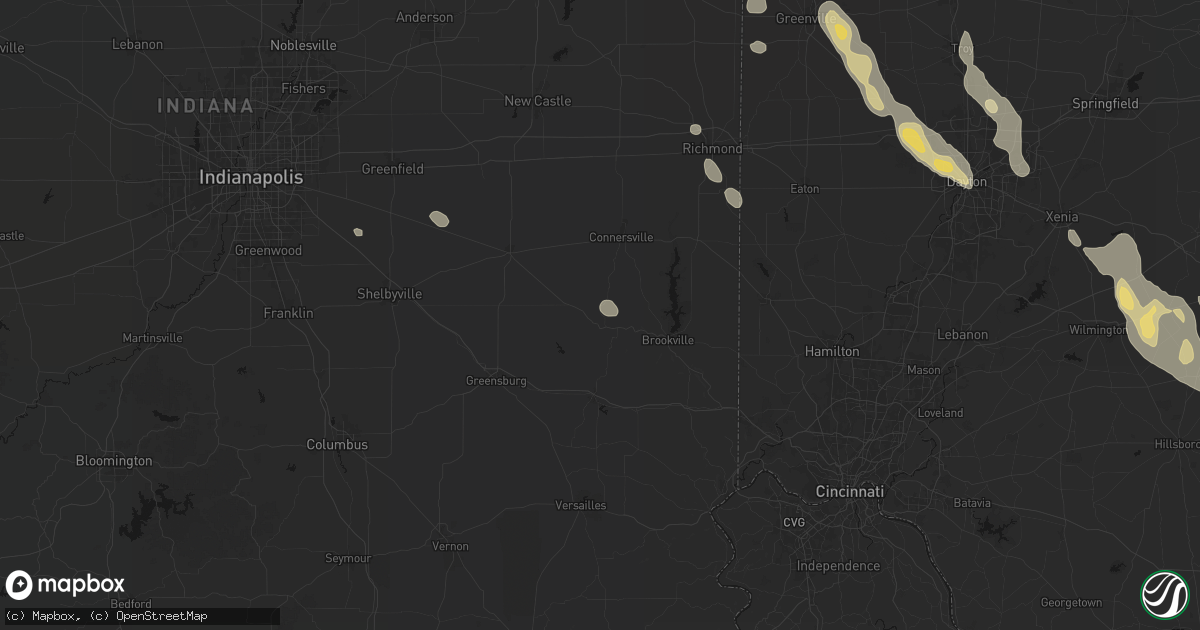 Hail map in Laurel, IN on September 4, 2026