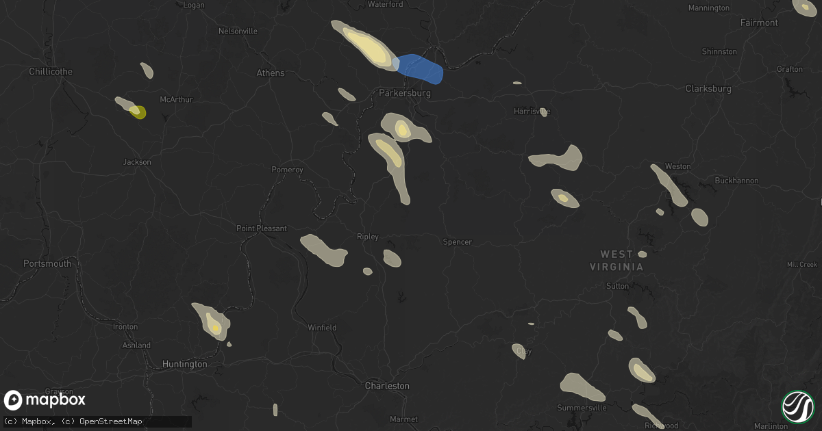 Hail map in Le Roy, WV on September 4, 2026