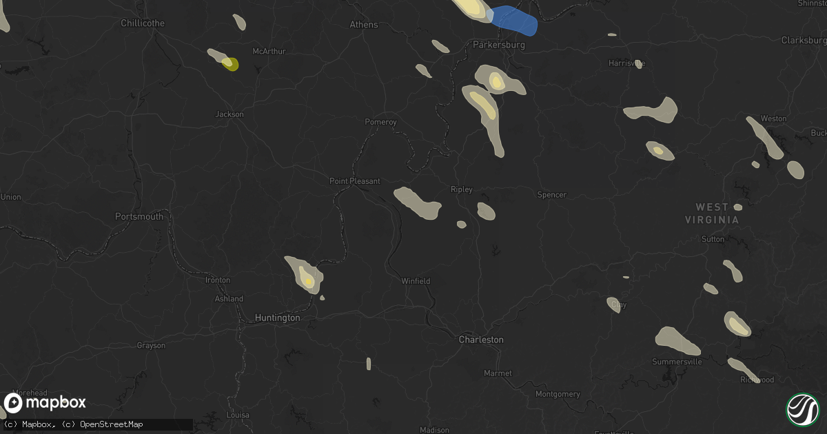 Hail map in Leon, WV on September 4, 2026