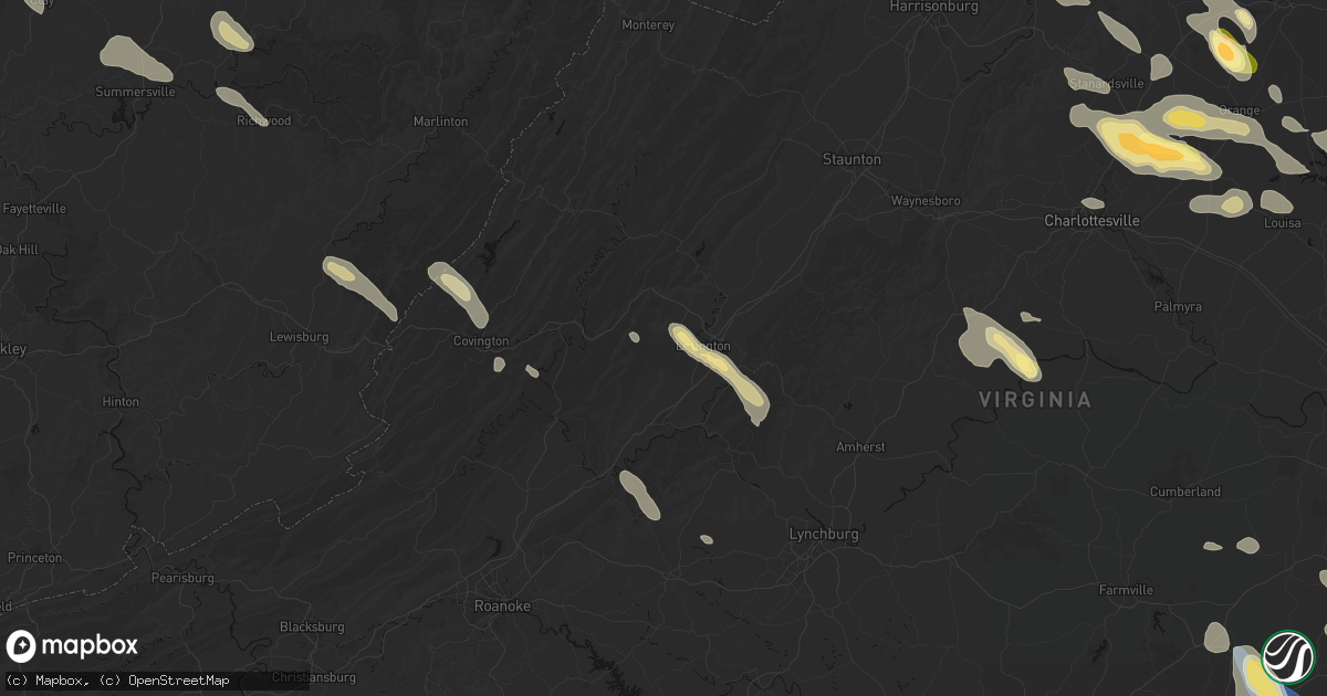 Hail map in Lexington, VA on September 4, 2026
