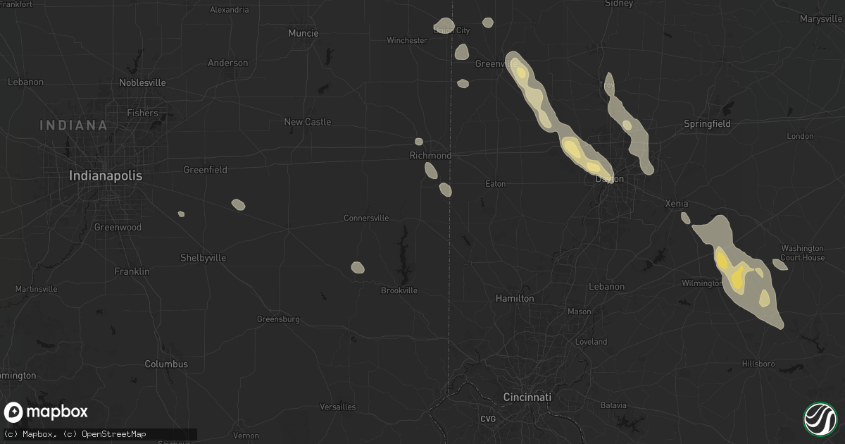 Hail map in Liberty, IN on September 4, 2026