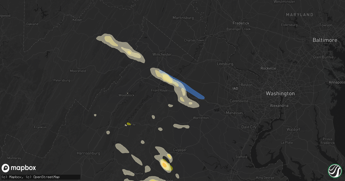 Hail map in Linden, VA on September 4, 2026