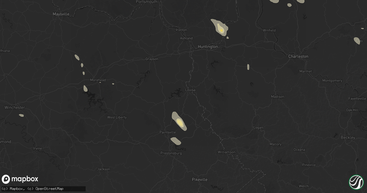 Hail map in Louisa, KY on September 4, 2026