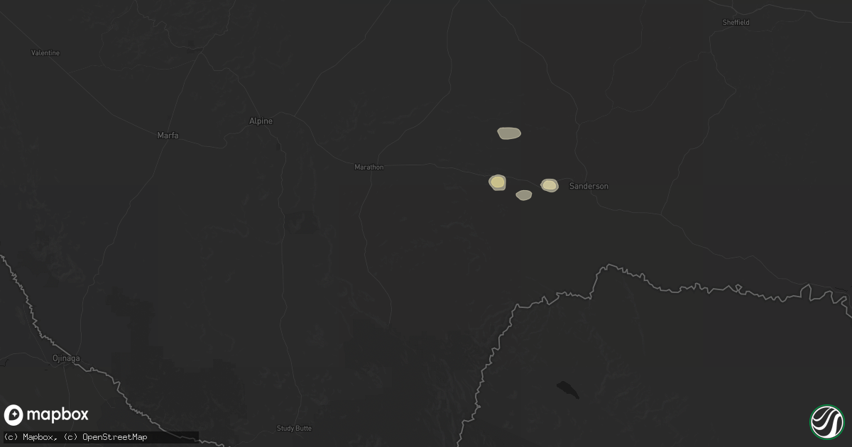 Hail map in Marathon, TX on September 4, 2026