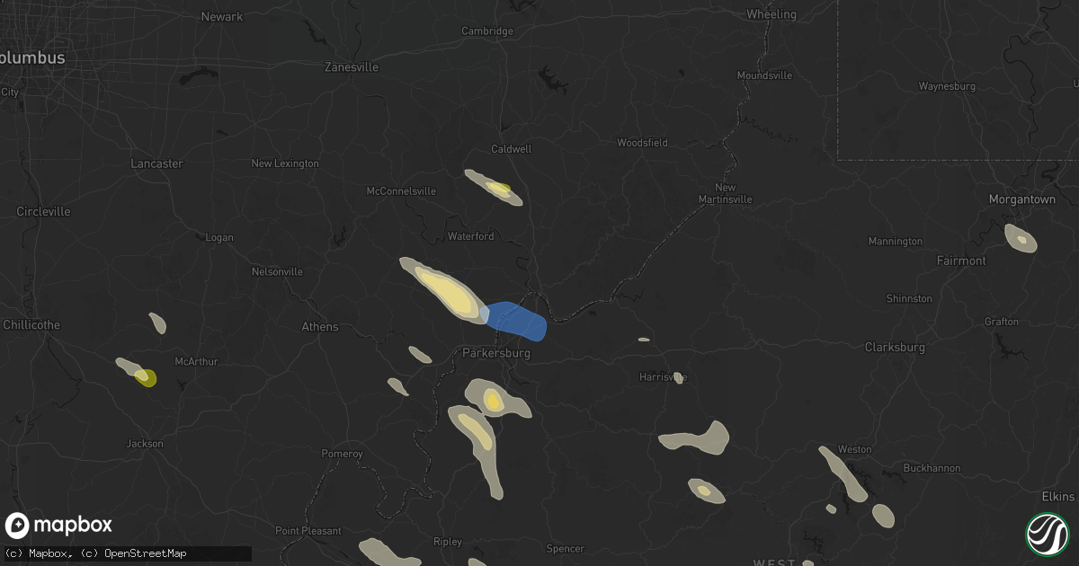 Hail map in Marietta, OH on September 4, 2026
