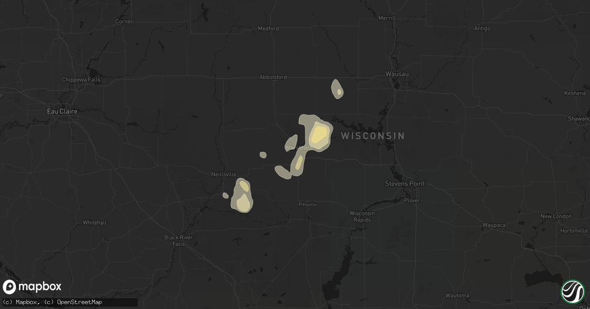 Hail map in Marshfield, WI on September 4, 2026