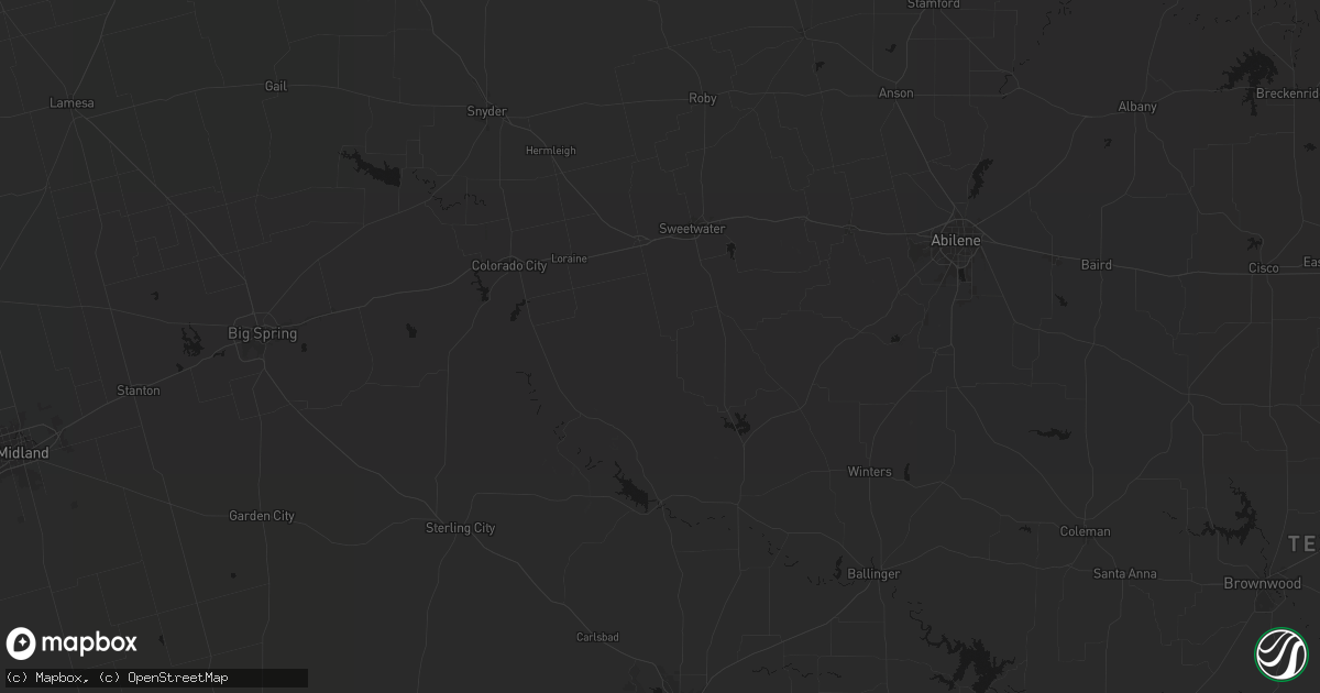 Hail map in Maryneal, TX on September 4, 2026