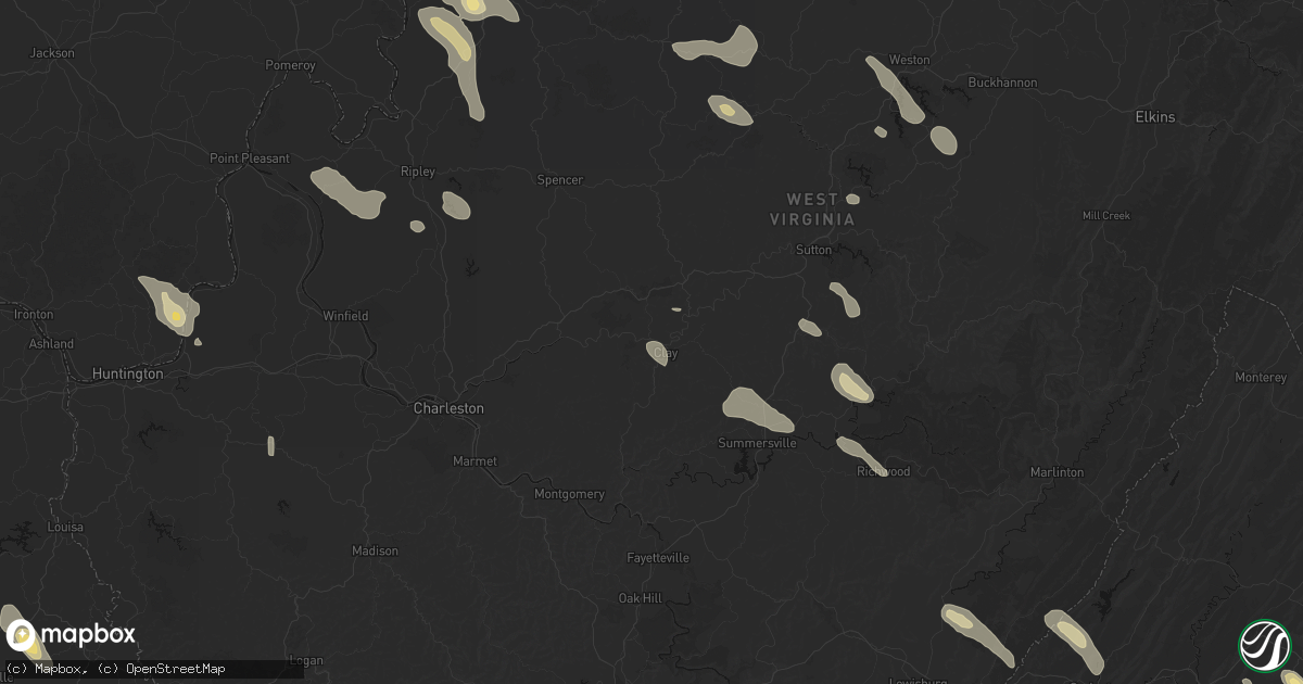 Hail map in Maysel, WV on September 4, 2026