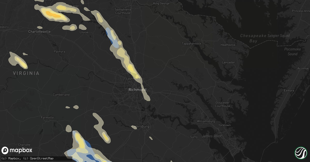 Hail map in Mechanicsville, VA on September 4, 2026