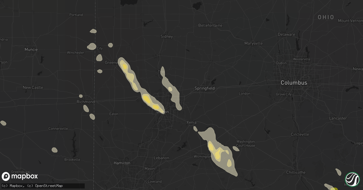 Hail map in Medway, OH on September 4, 2026