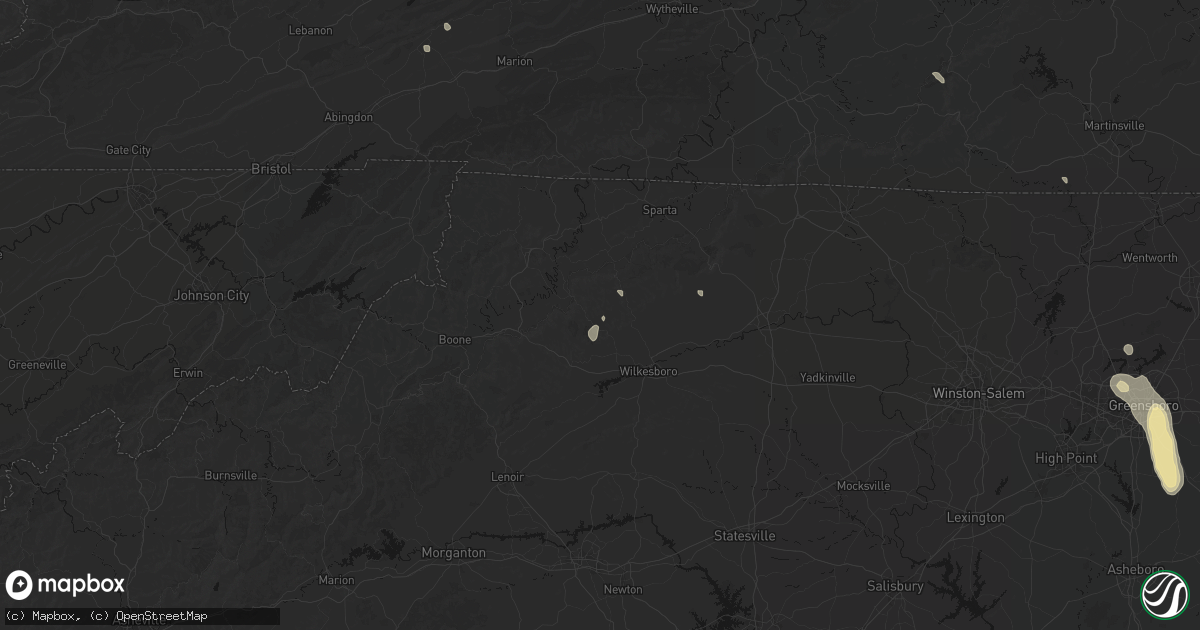 Hail map in Millers Creek, NC on September 4, 2026