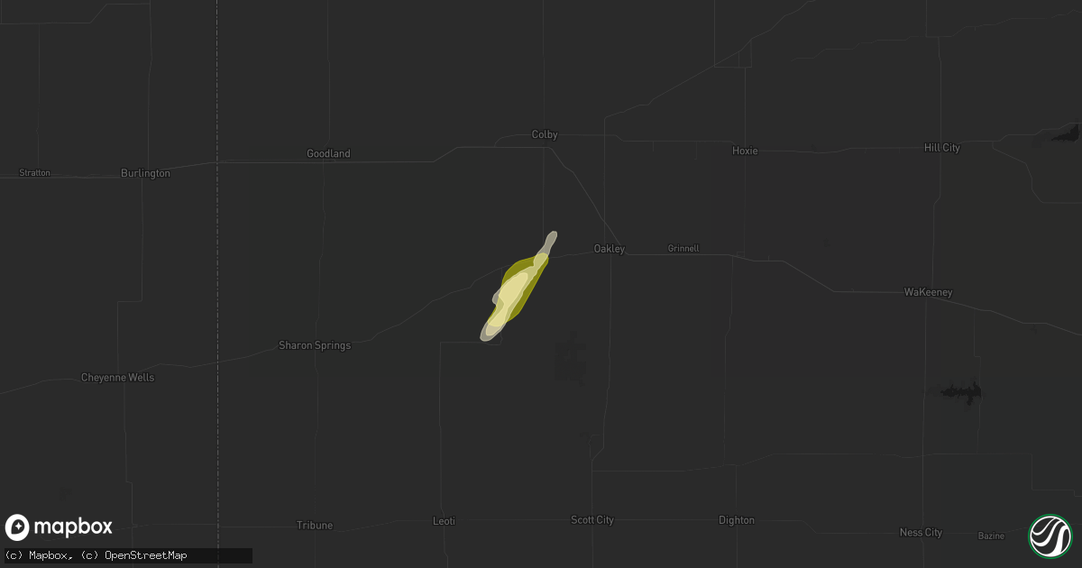 Hail map in Monument, KS on September 4, 2026