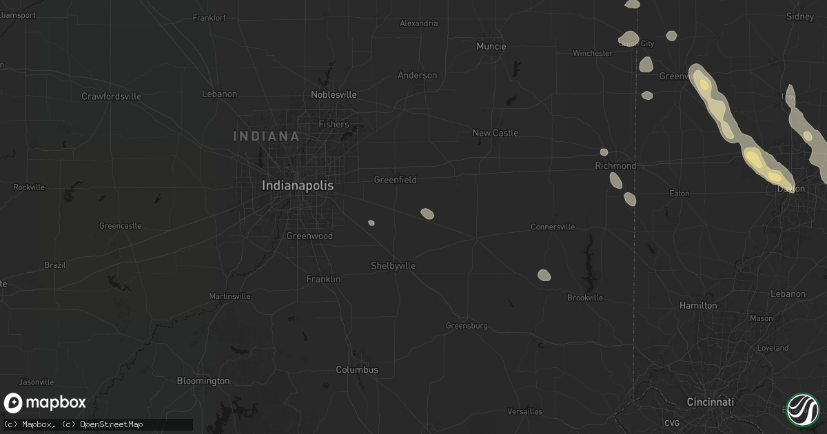 Hail map in Morristown, IN on September 4, 2026