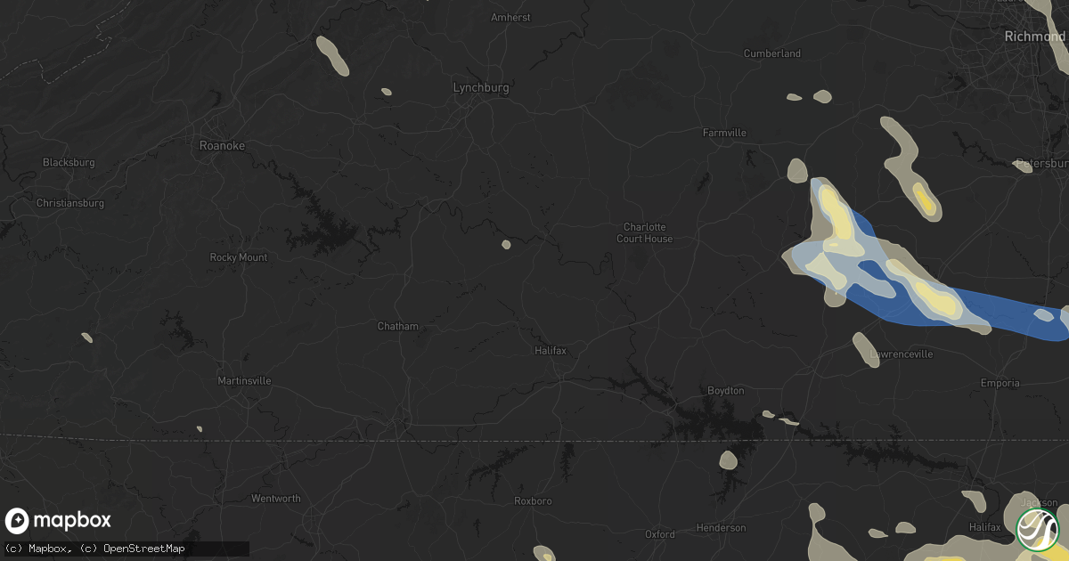 Hail map in Nathalie, VA on September 4, 2026
