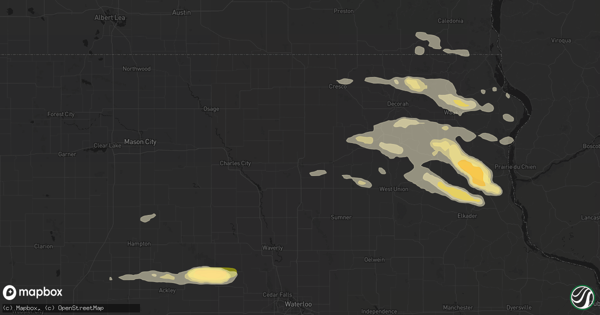 Hail map in New Hampton, IA on September 4, 2026