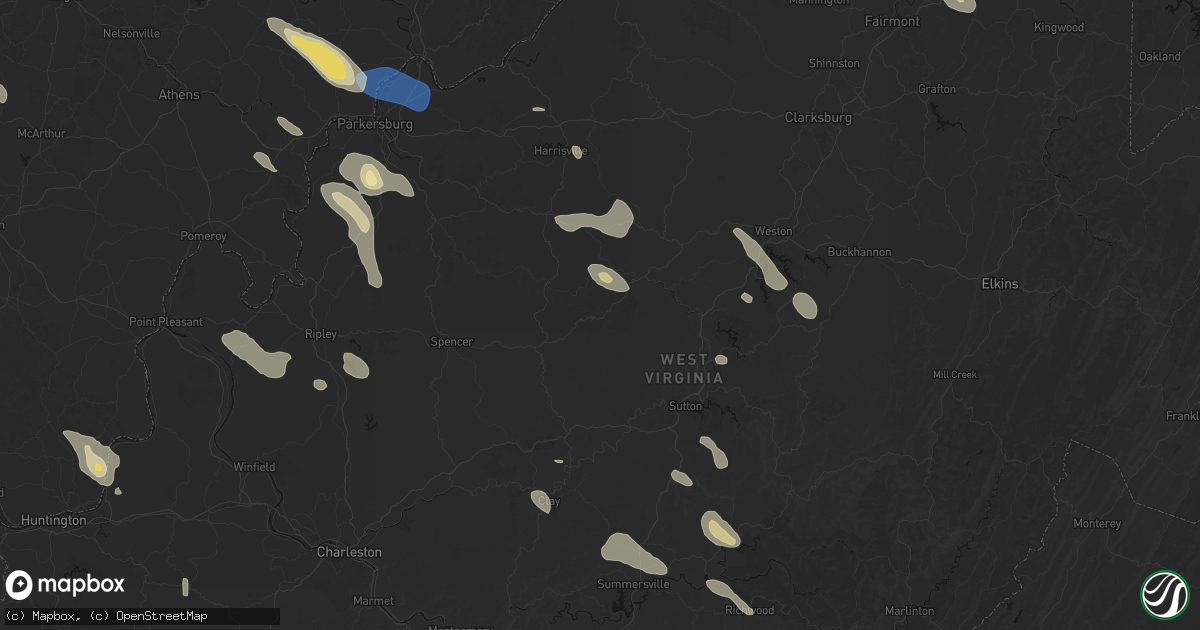 Hail map in Normantown, WV on September 4, 2026