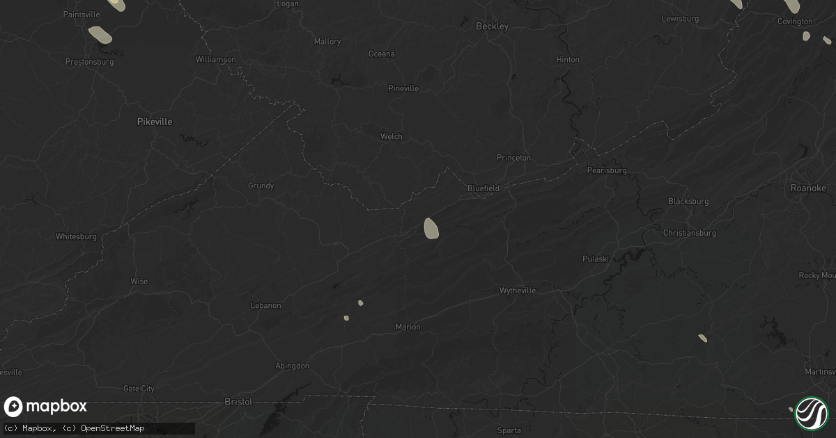 Hail map in North Tazewell, VA on September 4, 2026