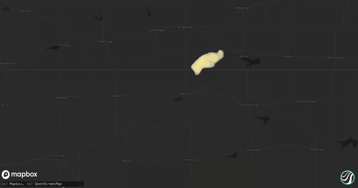 Hail map in Norton, KS on September 4, 2026