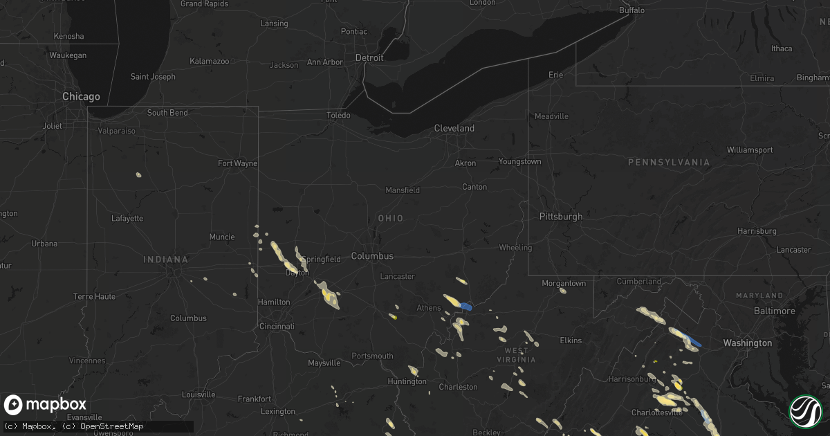 Hail map in Ohio on September 4, 2026