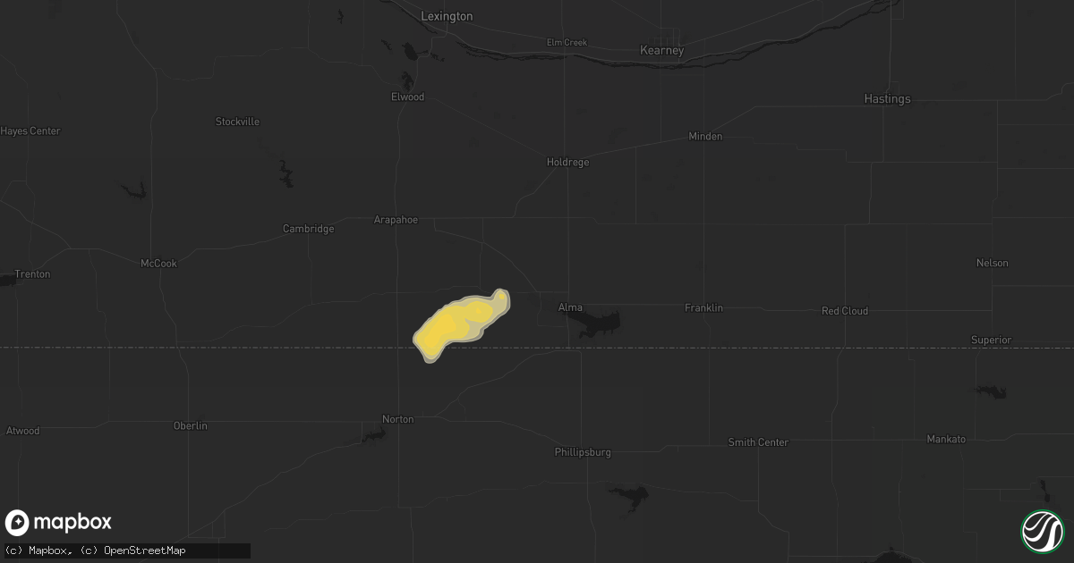 Hail map in Orleans, NE on September 4, 2026