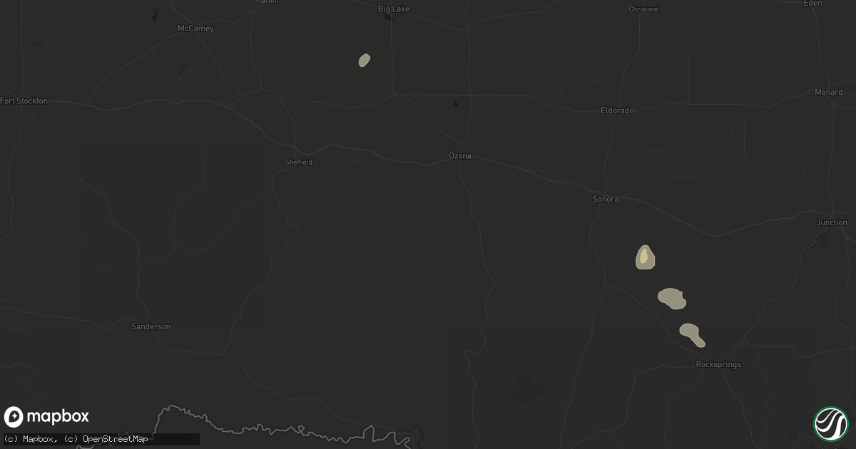 Hail map in Ozona, TX on September 4, 2026