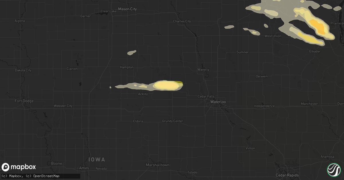 Hail map in Parkersburg, IA on September 4, 2026