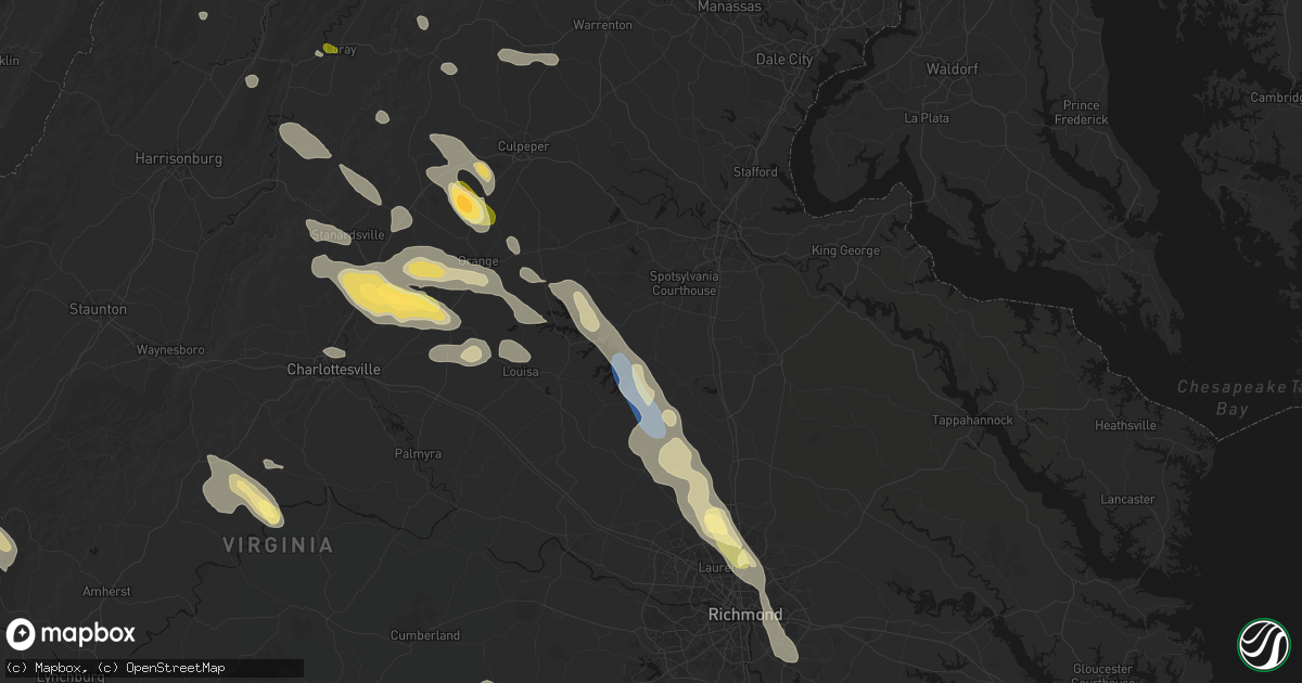 Hail map in Partlow, VA on September 4, 2026