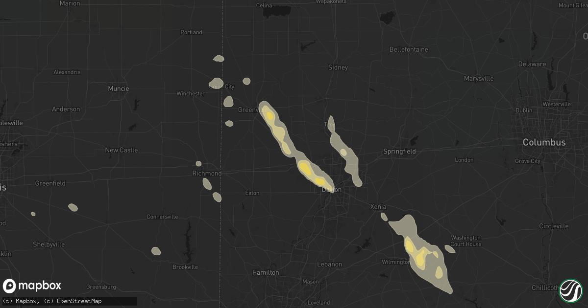 Hail map in Phillipsburg, OH on September 4, 2026