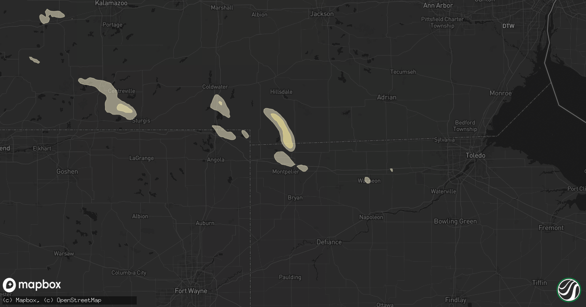 Hail map in Pioneer, OH on September 4, 2026