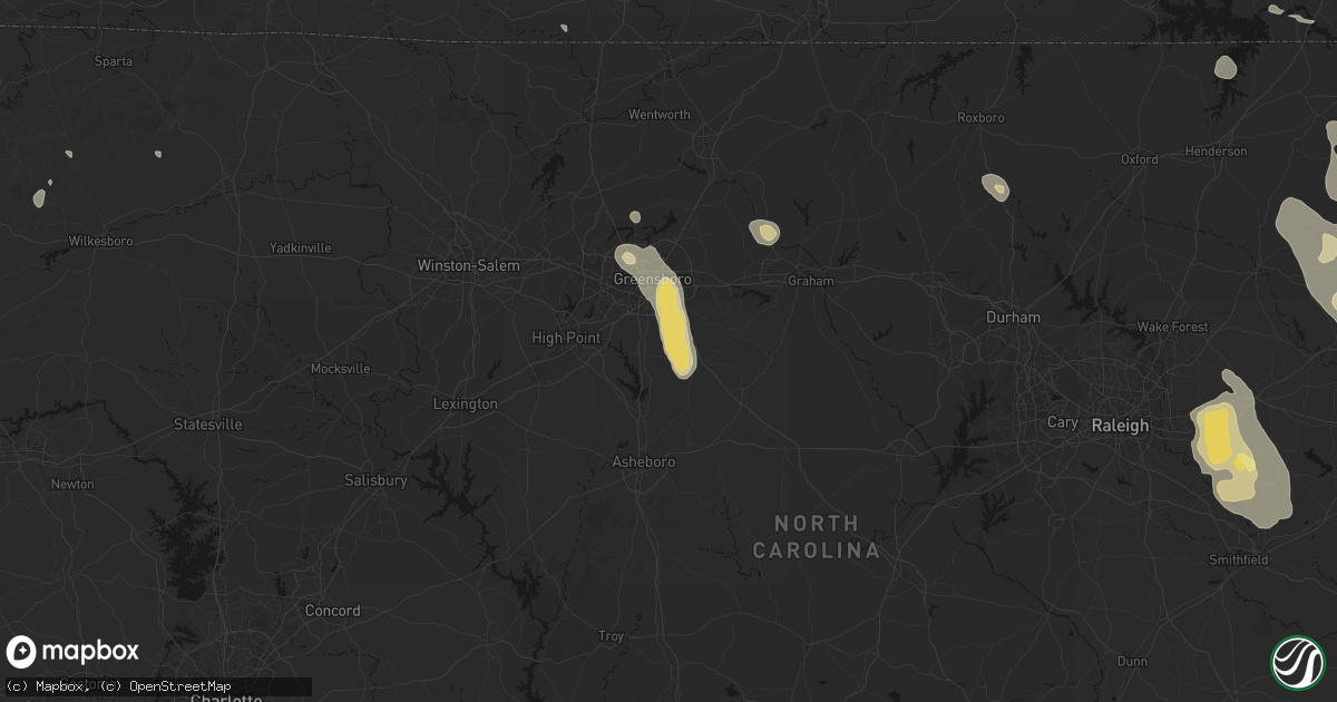 Hail map in Pleasant Garden, NC on September 4, 2026