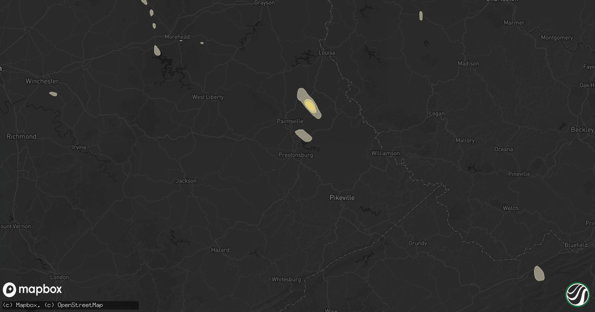 Hail map in Prestonsburg, KY on September 4, 2026