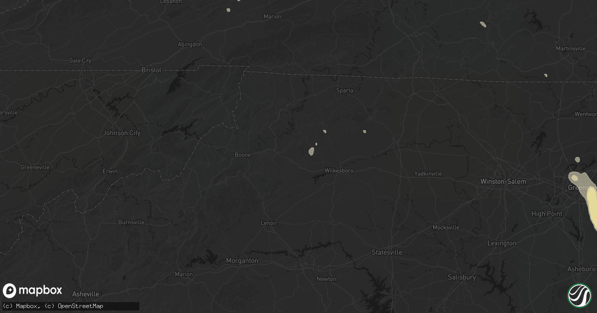 Hail map in Purlear, NC on September 4, 2026