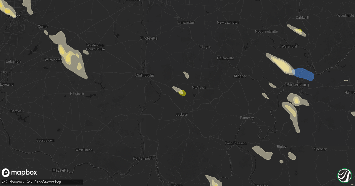 Hail map in Ray, OH on September 4, 2026