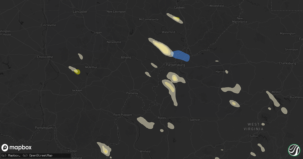 Hail map in Reedsville, OH on September 4, 2026