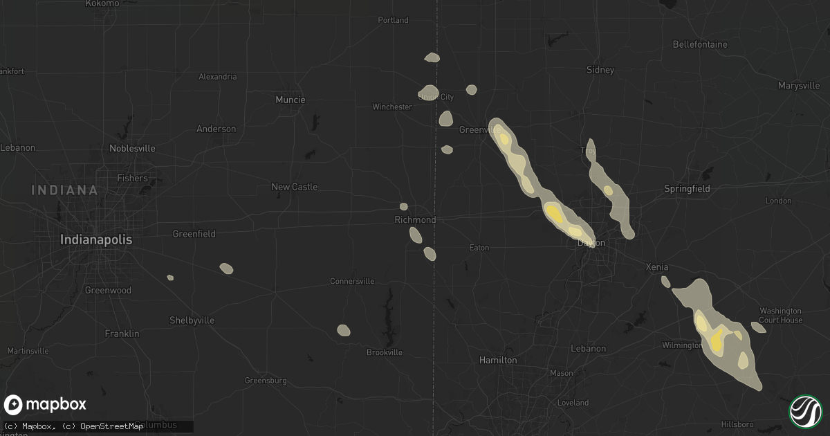 Hail map in Richmond, IN on September 4, 2026